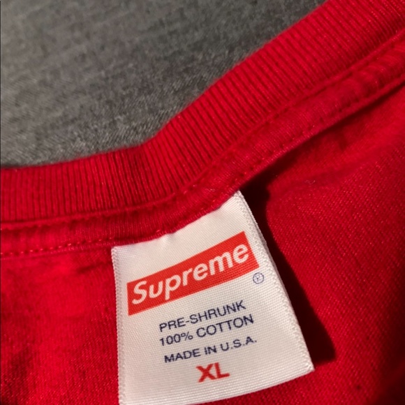supreme smile tee red